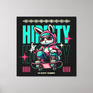 Angesagt-Hop-Hoppity - Skater Bunny Oster Leinwanddruck