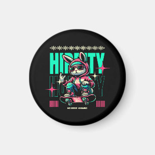 Angesagt-Hop-Hoppity - Skater Bunny Oster Magnet