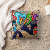 Angesagt - Hop Kids tanzen Graffiti-Wand Hintergru Kissen (Decke)