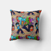 Angesagt - Hop Kids tanzen Graffiti-Wand Hintergru Kissen (Rückseite)