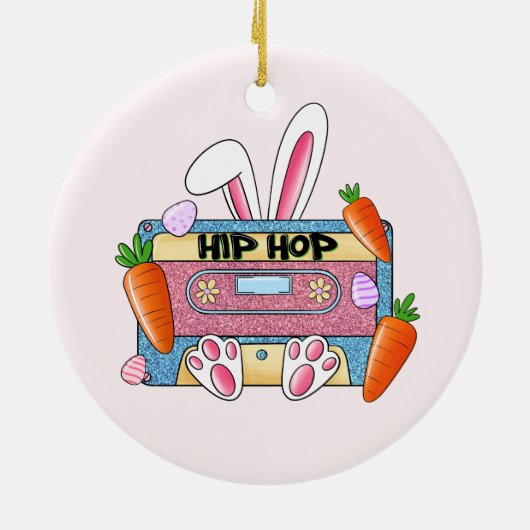 Angesagt-Hop Ostergeblasenes Mixtape - Retro Casse Keramik Ornament (Hinten)