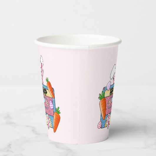 Angesagt-Hop Ostergeblasenes Mixtape - Retro Casse Pappbecher (Rechts)