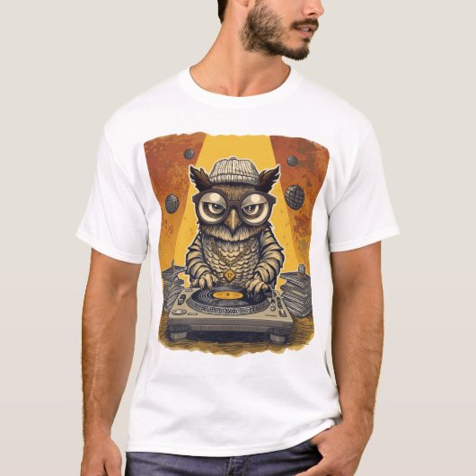 Angesagt-Hop Owl DJ: Ein Groovy Vibe T-Shirt (Vorderseite)