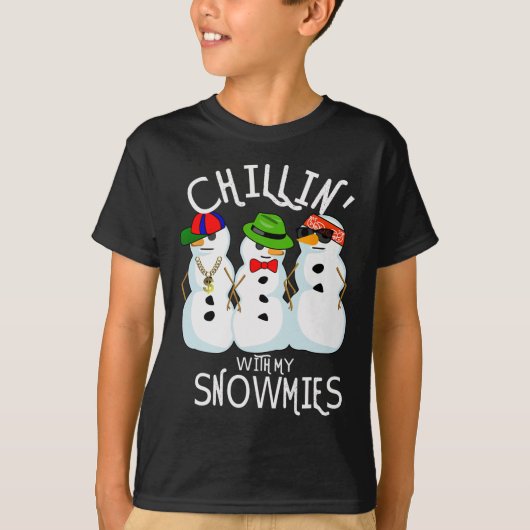 Angesagt-Hop Weihnachtsmusik Snowman Chillin mit m T-Shirt (Vorderseite)