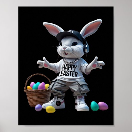Angesagt-Hopfen-Osterhase Poster (Vorne)