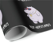 Angesagt-Hopotamus Funny Hippo Pun Dark BG Geschenkpapier (Rolleneckpunkt)