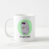 Angesagt-Hopotamus Funny Hippo Pun Kaffeetasse (Links)