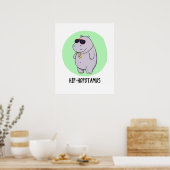 Angesagt-Hopotamus Funny Hippo Pun Poster (Küche)