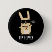 Angesagt Hopper Funny Bunny Rabbit Puck Dark BG Button (Vorderseite)