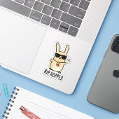 Angesagt Hopper Funny Bunny Rabbit Puff Aufkleber (Laptop mit iPhone)