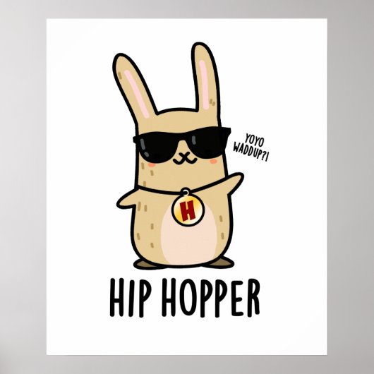 Angesagt Hopper Funny Bunny Rabbit Puff Poster (Vorne)
