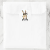 Angesagt Hopper Funny Bunny Rabbit Puff Runder Aufkleber (Tasche)