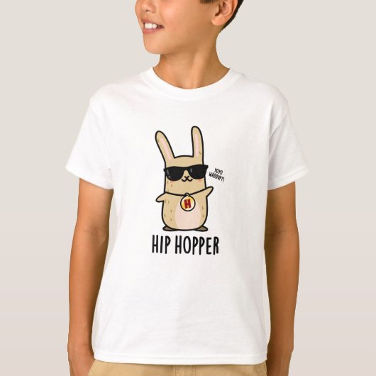 Angesagt Hopper Funny Bunny Rabbit Puff T-Shirt (Vorderseite)