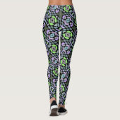 Angesagt Light Blue Pink Lila Lime Green Tribal Ar Leggings (Rückseite)
