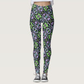 Angesagt Light Blue Pink Lila Lime Green Tribal Ar Leggings (Vorderseite)