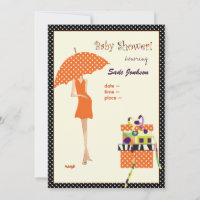 Angesagt Mama Baby Dusche/ Orange/Polka Punkte