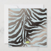 ANGESAGT MAMA, SILVERY BLUE ZEBRA BABY SHOWER INVI EINLADUNG (Rückseite)
