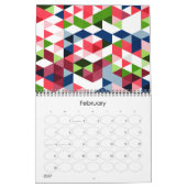Angesagt Moderne Farben Retro Abstrakte Fantasie K Kalender (Feb 2027)
