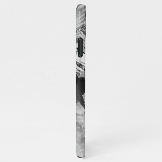 Angesagt Moderne Schwarz-Weiß Pinselstriche Art Mo iPhone Hülle (Rechte Seite)