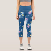 Angesagt Modernes Abstraktes geometrisches 50er Ar Capri Leggings (Vorderseite)