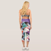 Angesagt Modernes Abstraktes Mosaikkunstmuster Capri Leggings (Rückseite)