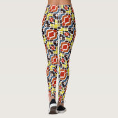 Angesagt Orange Brown Red Yellow Blue Oriental Tri Leggings (Rückseite)