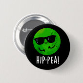 Angesagt-Pea Funny Angesagt Pea Pun Dark BG Button (Vorne & Hinten)