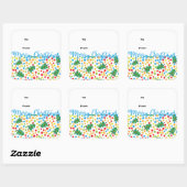 Angesagt Polka Dot Weihnachtsbaum Geschenkartikel  Quadratischer Aufkleber (Blatt)