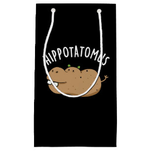 Angesagt-Potato-mus Funny Hippo Pun Dark BG Kleine Geschenktüte