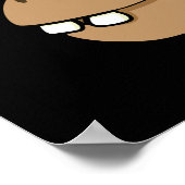 Angesagt-Potato-mus Funny Hippo Pun Dark BG Poster (Ecke)