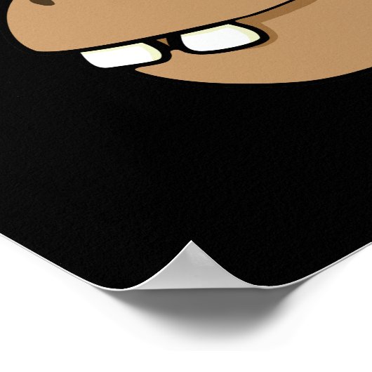 Angesagt-Potato-mus Funny Hippo Pun Dark BG Poster (Ecke)