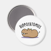 Angesagt-Potato-mus Funny Hippo Pun Magnet (Vorderseite/Rückseite)