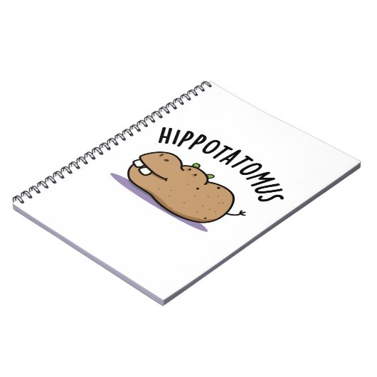 Angesagt-Potato-mus Funny Hippo Pun Notizblock (Linke Seite)