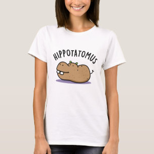 Angesagt-Potato-mus Funny Hippo Pun T-Shirt