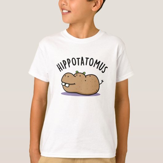 Angesagt-Potato-mus Funny Hippo Pun T-Shirt (Vorderseite)