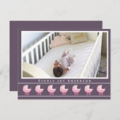 Angesagt Retro Pink Baby Buggy Baby Girl Foto Ankündigungspostkarte (Vorne/Hinten)