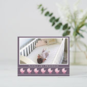 Angesagt Retro Pink Baby Buggy Baby Girl Foto Ankündigungspostkarte (Stehend Vorderseite)