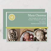 Angesagt Sage Green Newborn Foto Geburtsankündigun Ankündigung (Vorne/Hinten)