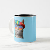 Angesagt Tabby Zweifarbige Tasse (Vorderseite Links)