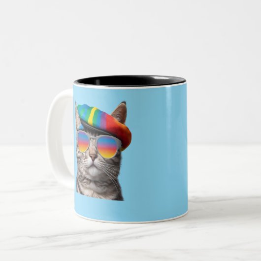 Angesagt Tabby Zweifarbige Tasse (Vorderseite Links)