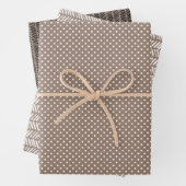 Angesagt Taupe Brown Beige Weiß Abstrakt Zigzag Ku Geschenkpapier Set (Beispiel)