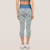 Angesagt Türkis Grün Blau Braun Orientalische Stam Capri Leggings (Rückseite)