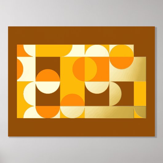Angesagte Abstrakte Circles Wavy Gold Mosaik Art M Foliendrucke (Vorderseite)