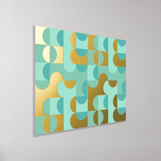 Angesagte Abstrakte Circles Wavy Gold Mosaik Art M Foliendrucke (Ablage )