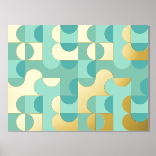 Angesagte Abstrakte Circles Wavy Gold Mosaik Art M Foliendrucke (Vorderseite)