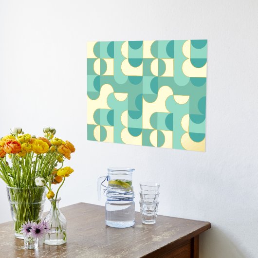 Angesagte Abstrakte Circles Wavy Gold Mosaik Art M Foliendrucke (Ablage(Küche))