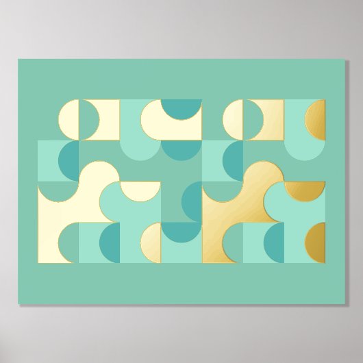 Angesagte Abstrakte Circles Wavy Gold Mosaik Art M Foliendrucke (Vorderseite)