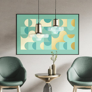 Angesagte Abstrakte Circles Wavy Gold Mosaik Art M Foliendrucke