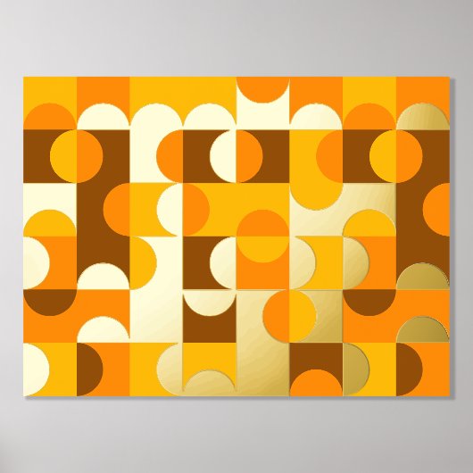 Angesagte Abstrakte Circles Wavy Gold Mosaik Art M Foliendrucke (Vorderseite)