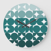 Angesagte Abstrakte Halbkreise Fusion Art Muster Große Wanduhr (Vorderseite)